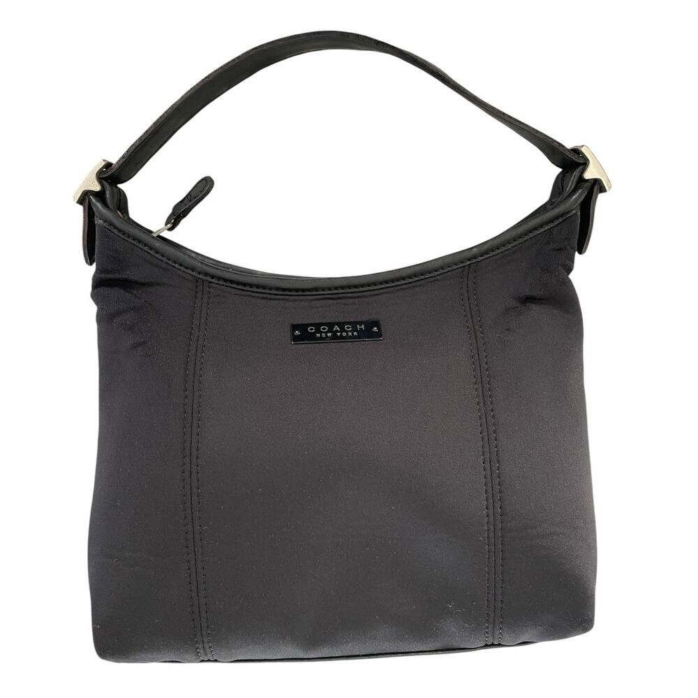 Coach Neo Crescent Shoulder Bag Hand Bag Black Neoprene Vintage Y2K 90s - Picture 15 of 16